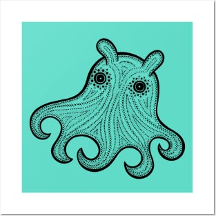 Cute Flapjack Octopus drawing for sea animal lovers Posters and Art